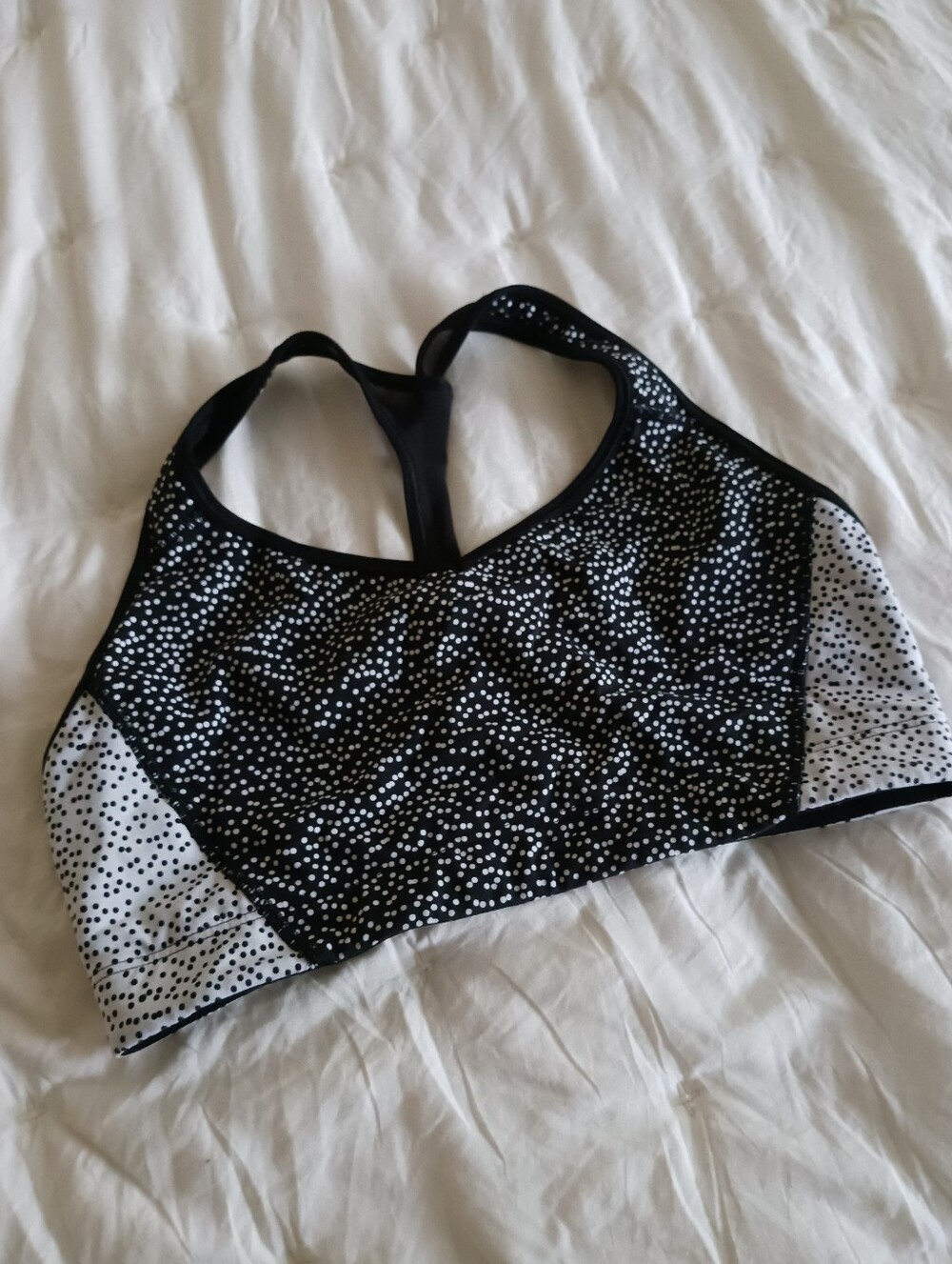 Victoria's Secret Black and White Dot Racerback Sports Bra